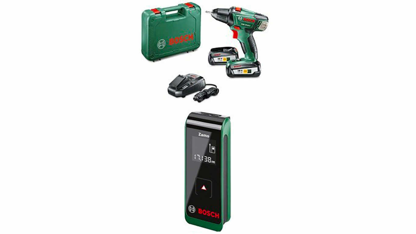 Perceuse visseuse Bosch PSR 18 LI-2 et télémètre Zamo pas cher