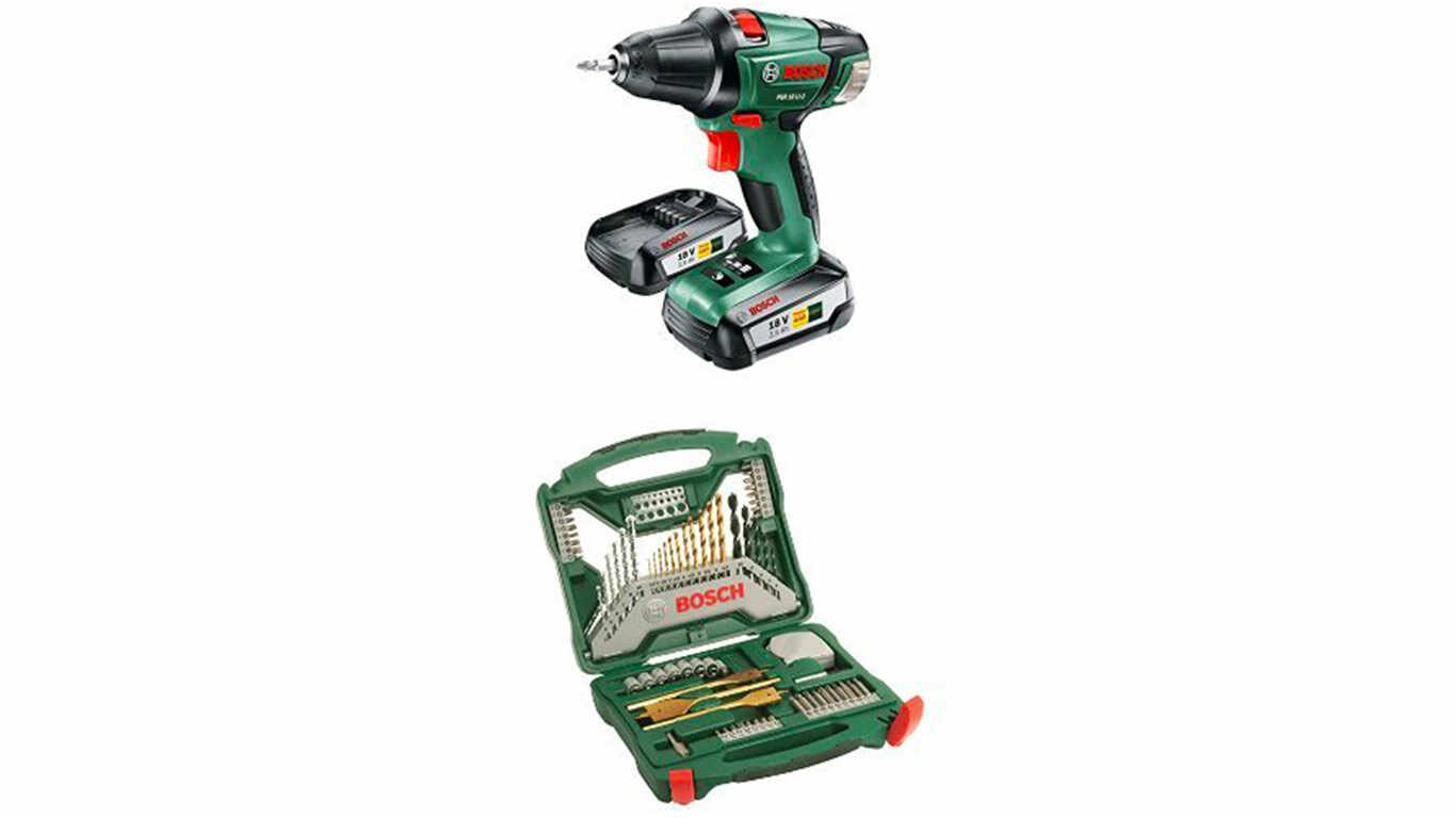 Perceuse visseuse Bosch PSR 18 LI-2 et et coffret X-line 70 accessoires pas cher